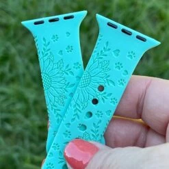 Engraved Sunflowers Band For Apple Watch -Watch Store 0124sa 1