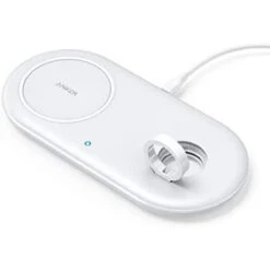 Anker Wireless Charging Station, 2 In 1 PowerWave+ Pad With Holder For Apple Watch 5/4/3/2, Wireless Charger For IPhone 13, 12, 12 Pro Max, 11, AirPods (Watch Charging Cable & AC Adapter Not Included)