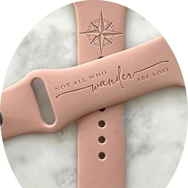 Not All Who Wander Are Lost Compass Engraved Band For Apple Watch 3 Not All Who Wander Are Lost Compass Engraved Band For Apple Watch