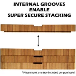 Stackable Bamboo Storage Tray For Apple Watch Bands (Stores 5+ Bands, Stores 9+ Covers, Wood, Includes Cover) 5 Stackable Bamboo Storage Tray For Apple Watch Bands (Stores 5+ Bands, Stores 9+ Covers, Wood, Includes Cover) -Watch Store 657664866307 2