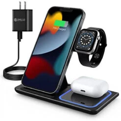 Wireless Charging Station, 3 In 1 Foldable Wireless Charger Stand, Wireless Charging Stand For IPhone 13/12/12 Pro/12 Pro Max/11/XS Max/XS/XR/X/8P, Airpods 2/pro, Apple Watch, And Qi-Certified Phones
