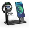 Charger Stand For Apple Watch IPhone Airpods, XUNMEJ 3 In 1 Aluminum Charging Dock Holder For IPad, IWatch Series 6/SE/5/4/3/2/1, AirPods Pro/2 And IPhone Series (Black) -Watch Store 711202203532