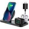 Wireless Charger, CANUVU 3 In 1 Qi-Certified Fast Charging Station Compatible IPhone 13/12/11(Pro & Pro Max)/X/XS/XS Max/XR/8/8Plus, Qi-Enabled Android Phone, Apple Watch & AirPods(with QC3.0 Adapter) -Watch Store 714422011338