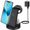 GENERIC Wireless Charging Station, 3 In 1 Wireless Charger Compatible With IPhone 13 Pro/13/12/11/Pro/SE/XS/XR/X/8 Plus/8, Fast Wireless Charging Stand Dock For Apple Watch Series & Airpods(with Adapter)
