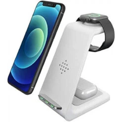 Wireless Charger,3 In 1 Fast Wireless Charging Station Stand Dock For Apple Watch 7/SE/6/5/4/3/2,iPhone 13/13 Pro/13 Pro Max/12/12 Pro Max/11/X/8,AirPods Pro/2,Qi Android Phone(with 18W Adapter)