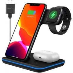Any Warphone 3 In 1 Wireless Charging Station For Latest Airpods IPhone And IWatch, Compatible For IPhone 11/12/13 Pro Max/X/XS Max/8 Apple Watch Charger7/6/5/4/3/2/1 Airpods 2/3