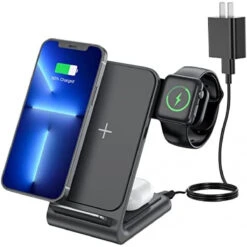 Wireless Charging Station For Multiple Device Apple - 3 In 1 Wireless Charger Stand Dock For Apple Watch 7/SE/ 6/5/4/3/2, Airpods 3/2/Pro, IPhone 13 Pro/13/12Pro/12/11 Qi-Certified Phones