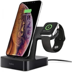 Belkin IPhone Charging Dock + Apple Watch Charging Stand (Powerhouse IPhone Charging Station) IPhone Dock, Apple Charging Station (Black)
