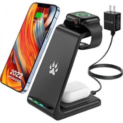 [2022 Upgraded] 3 In 1 Wireless Charging Station, 15W Fast Wireless Charger Stand, Charging Dock For Apple Watch 7/SE/6/5/4/3/2, AirPods Pro/3/2 And IPhone 13, 12, 11, Pro, Pro Max, Xs, Xr, X, 8P