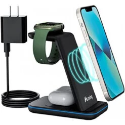 Wireless Charger, 3 In 1 18W Qi Charging Station/Stand/Dock Compatible With IWatch/Airpods/iPhone 12/11 Pro Series/XS Max/XR/X/8 Plus/SE, Compatible For IWatch Apple Watch 6/5/4/3/2, Airpods Pro/2