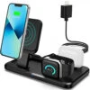 3 In 1 Charging Station For Apple Multiple Devices, Foldable Wireless Charger Portable Travel Charging Dock Charger Stand Compatible With IPhone Airpods Apple Watch With 15w Adapter -Watch Store 768488238895