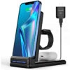 Charging Station For Multiple Devices Apple, DNTGVUP Foldable 3 In 1 Wireless Charger For IPhone 13 Pro/13/12/12 Pro/11/XS/XR/X/8, Charger Stand Compatible With Apple AirPods Watch S2-S7/SE Black -Watch Store 774144727207