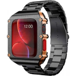 T-ENGINE Compatible With Apple Watch Series 3 42mm Case Screw Fixed, Stainless Steel Case With Band For Men For 42mm Series 3 Series 2 Series 1