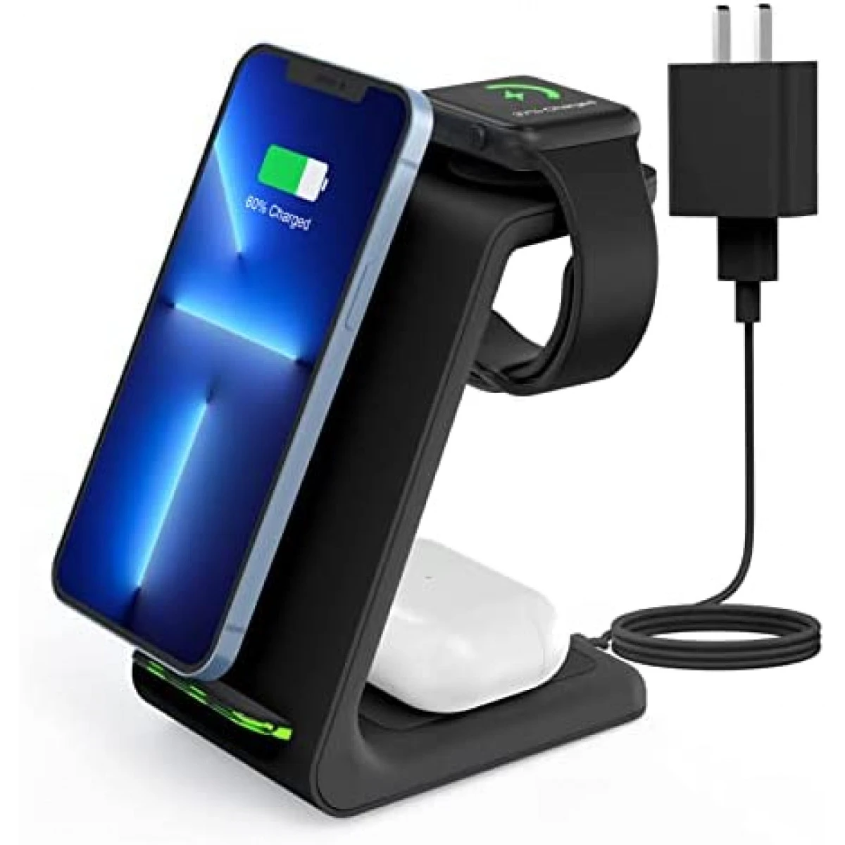 Wireless Charging Stand, GEEKERA 3 In 1 Wireless Charger Dock Station For Apple Watch 7 6 SE 5 4 3 2, Airpods 2/Pro, IPhone 13Pro Max/13 Pro/13/12/12PRO/11/11 Pro/X/Xr, Qi-Certified Phones 3 Wireless Charging Stand, GEEKERA 3 In 1 Wireless Charger Dock Station For Apple Watch 7 6 SE 5 4 3 2, Airpods 2/Pro, IPhone 13Pro Max/13 Pro/13/12/12PRO/11/11 Pro/X/Xr, Qi-Certified Phones