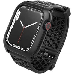 Catalyst Active Defense Vibe Case Designed For Apple Watch Series 7 45 Mm, Drop Proof 10ft, ECG And EKG Compatible, Shock & Scratch-Resistant, Sport Band, Breathable, Rugged (Stealth Black)