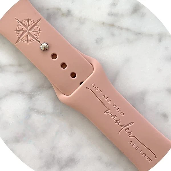 Not All Who Wander Are Lost Compass Engraved Band For Apple Watch 5 Not All Who Wander Are Lost Compass Engraved Band For Apple Watch - Image 3