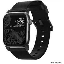 Nomad Modern Band For Apple Watch 44mm/42mm | Black Horween Leather | Black Hardware -Watch Store 855848007588 2