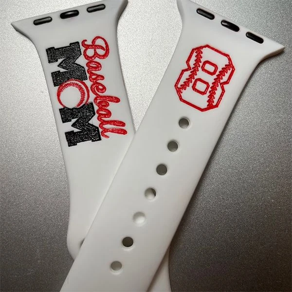 Personalized Baseball Mom With Name And Number Band For Apple/Fitbit/Samsung Watch 4 Personalized Baseball Mom With Name And Number Band For Apple/Fitbit/Samsung Watch - Image 2