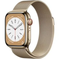 Apple Watch Series 8 + Cellular 41mm Gold Stainless Steel Case With Gold Milanese Loop