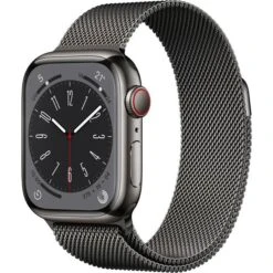 Apple Watch Series 8 + Cellular 41mm Graphite Stainless Steel Case With Milanese Loop
