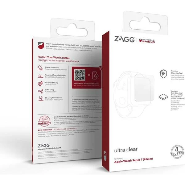 Zagg InvisibleShield Ultra Clear Screen Protector For Apple Watch Series 7/8 45mm 3 Zagg InvisibleShield Ultra Clear Screen Protector For Apple Watch Series 7/8 45mm