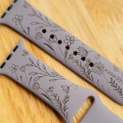 Engraved Wildflowers Band For Apple Watch