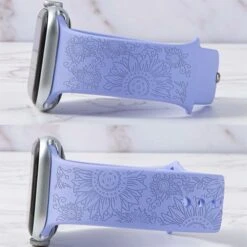 Sunflower Engraved Silicone Band For Apple Watch