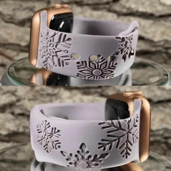 Snowflake Engraved Band For Apple Watch 3 Snowflake Engraved Band For Apple Watch