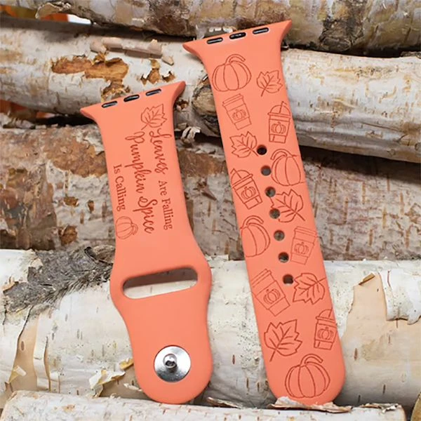 Pumpkin Spice Latte/Fall Autumn Custom Band For Apple Watch 4 Pumpkin Spice Latte/Fall Autumn Custom Band For Apple Watch - Image 2