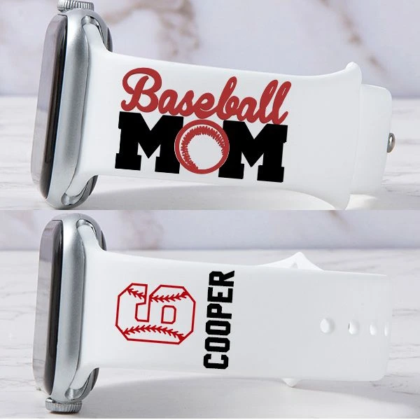 Personalized Baseball Mom With Name And Number Band For Apple/Fitbit/Samsung Watch 3 Personalized Baseball Mom With Name And Number Band For Apple/Fitbit/Samsung Watch
