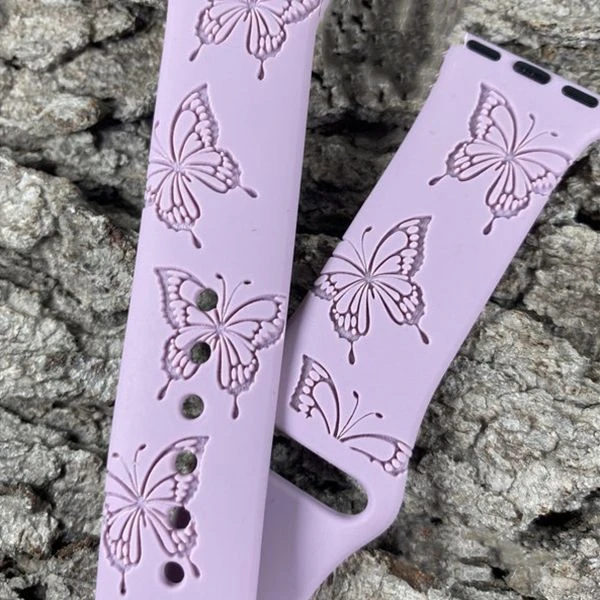 Butterfly Engraved Band For Apple Watch 5 Butterfly Engraved Band For Apple Watch - Image 3