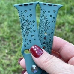 Engraved Sunflowers Band For Apple Watch -Watch Store jhhk7ui