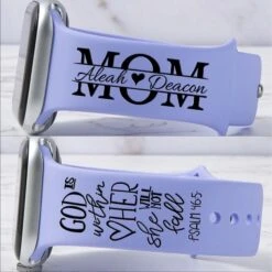 MOM And God Is Within Her She Will Not Fall Color Watch Band For Apple Watch