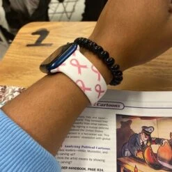 Breast Cancer Awareness Pink Ribbon Band For Apple/Fitbit/Samsung Watch -Watch Store lvbm7i78koi