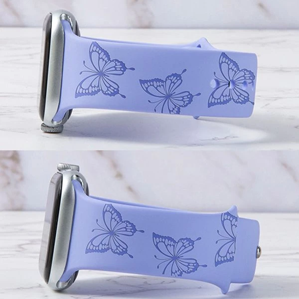 Butterfly Engraved Band For Apple Watch 4 Butterfly Engraved Band For Apple Watch - Image 2