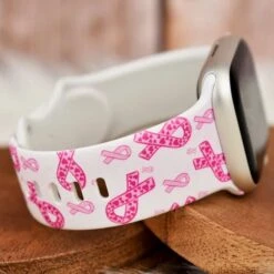Pink Breast Cancer Awareness Ribbon Band For Apple/Fitbit/Samsung Watch