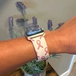 Breast Cancer Awareness Pink Ribbon Band For Apple/Fitbit/Samsung Watch -Watch Store nbm785o978lo89
