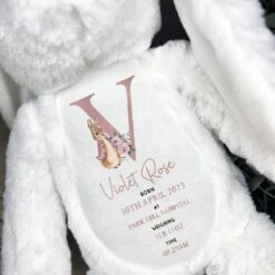 Personalised Soft Toy New Birth Gift Baby Keepsake Bunny