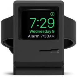 Elago W3 Stand Designed For Apple Watch Stand Compatible With IWatch Series 5, Series 4, 3, 2, 1, (44mm, 42mm, 40mm, 38mm), Support Nightstand Mode, Original Design Awards [Black] (Patent Pending)