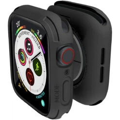 Elkson Compatible With Apple Watch Series 5 4 Bumper Case 44mm Iwatch Quattro Series Cases Fall Protection Durable Military Grade Protective TPU Flexible Shock Proof Resist Men 44 Mm Stealth Black