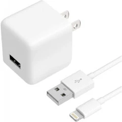 USB Wall Charger IPhone Adapter By TalkWorks | 12W/2.4A | Includes 5ft Lightning Cable Apple MFI Certified For IPhone 11, 11 Pro/Max, XS/Max, XR, X, 8, 7, 6, SE, 5, IPad, IPod, AirPods, Watch - White