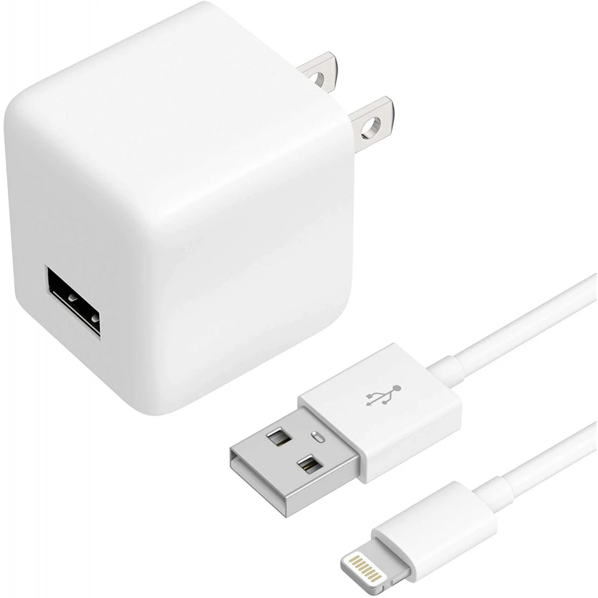 USB Wall Charger IPhone Adapter By TalkWorks | 12W/2.4A | Includes 5ft Lightning Cable Apple MFI Certified For IPhone 11, 11 Pro/Max, XS/Max, XR, X, 8, 7, 6, SE, 5, IPad, IPod, AirPods, Watch - White 3 USB Wall Charger IPhone Adapter By TalkWorks | 12W/2.4A | Includes 5ft Lightning Cable Apple MFI Certified For IPhone 11, 11 Pro/Max, XS/Max, XR, X, 8, 7, 6, SE, 5, IPad, IPod, AirPods, Watch - White