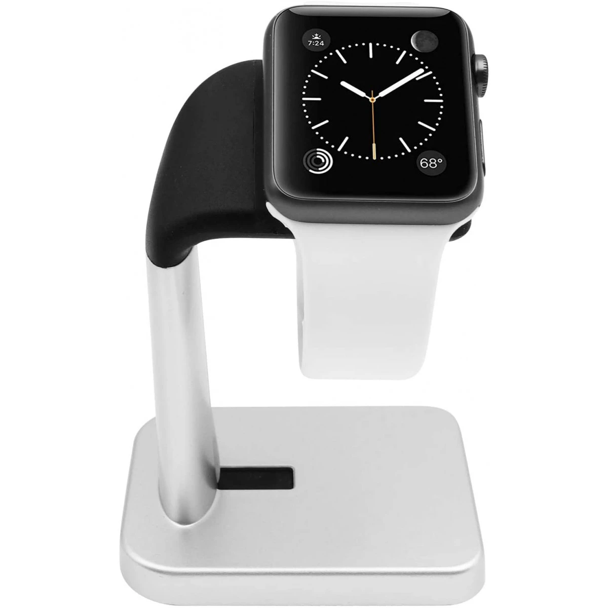 Macally Apple Watch Stand Holder - The Perfect Nightstand IWatch Charging Dock Station - Compatible With Smartwatch Series 5, Series 4, Series 3, Series 2, Series 1 (44mm, 42mm, 40mm, 38mm) (Silver) 3 Macally Apple Watch Stand Holder - The Perfect Nightstand IWatch Charging Dock Station - Compatible With Smartwatch Series 5, Series 4, Series 3, Series 2, Series 1 (44mm, 42mm, 40mm, 38mm) (Silver)