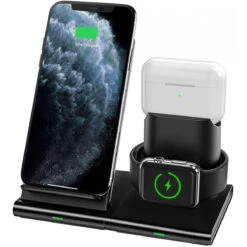 Hoidokly Wireless Charger, 3 In 1 Wireless Charging Station For Apple Watch Airpods Pro/2, IPhone SE 2020/11 Pro Max/XS/XR/X/8Plus, Qi 10W Fast Charging Stand For Samsung S20+/10/9/8/Note 10/9/8