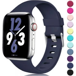 Laffav Compatible With Apple Watch Band 40mm 38mm 44mm 42mm For Women/Men, Soft Sport Bands Replacement Strap Accessory For IWatch Apple Watch Series 5 4 3 2 1