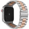 TBFUNNY Compatible With Apple Wacth Band 38mm 40mm 42mm 44mm, Solid Stainless Steel Metal IWatch Band With Durable Folding Clasp For Apple Watch Series 5 4 3 2 1 (Silver-Rose Gold, 42mm/44mm) -Watch Store s20904645