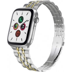 Compatible With Iwatch Band 42mm 44mm Series 5 4 3 2 1, Yisdo Apple Watch Bracelet Link Band Iphone Watch Band Stainless Steel For Women (42mm/44mm, Silver With Gold)
