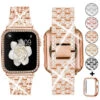Supoix Compatible With Apple Watch Band 38mm 40mm 42mm 44mm + Case, Women Jewelry Bling Diamond Replacement Metal Strap And Soft PC Bumper Protective Case For IWatch Series 5/4/3/2/1(Rose Gold) -Watch Store s20913149
