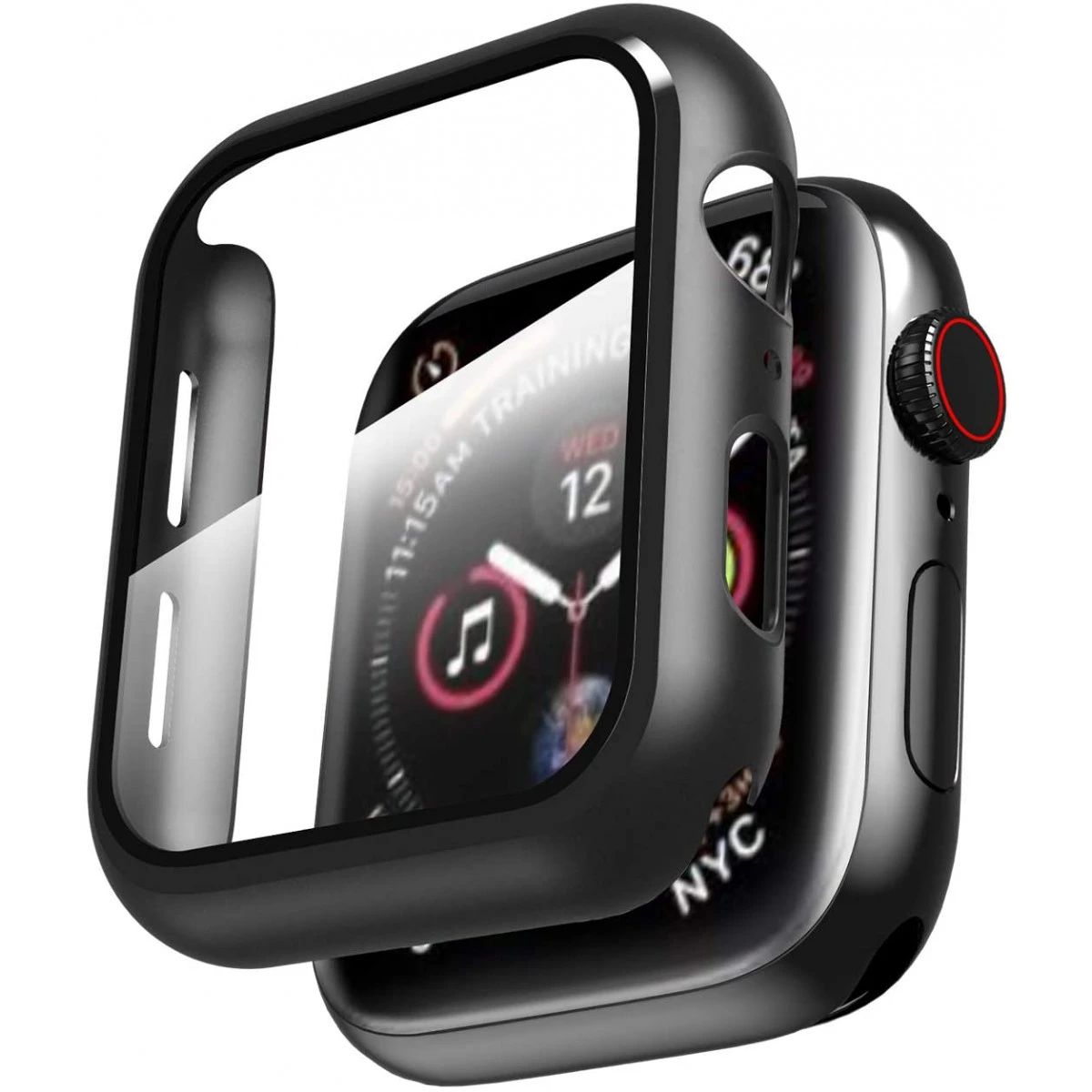 Smiling Case For Apple Watch Series 4 And Series 5 With Buit In Tempered Glass Screen Protector- All Around Hard PC Protective Case High Definition Clear Ultra-Thin Cover For Iwatch (Black, 40mm) 3 Smiling Case For Apple Watch Series 4 And Series 5 With Buit In Tempered Glass Screen Protector- All Around Hard PC Protective Case High Definition Clear Ultra-Thin Cover For Iwatch (Black, 40mm)