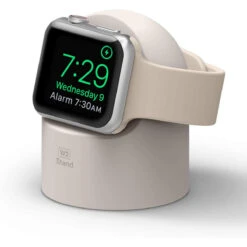 Elago W2 Apple Watch Charger Stand Designed For Apple Watch Stand Compatible With All Series 44mm / 42mm / 40mm / 38mm (Stone)